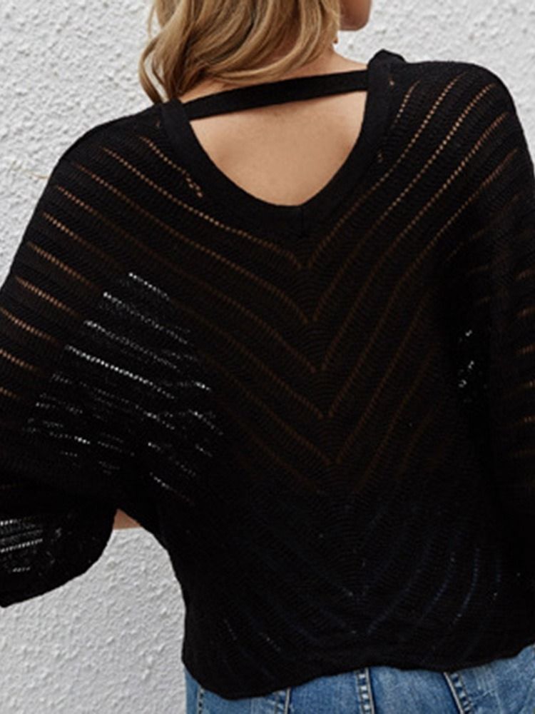 Batwing Ærme Tynd Hul Sommer Sommer Ærmet Dame Sweater