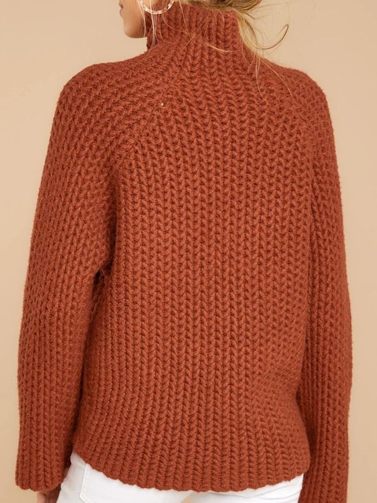 Kvinders Patchwork Regular Regular Turtleneck Langærmet Sweater