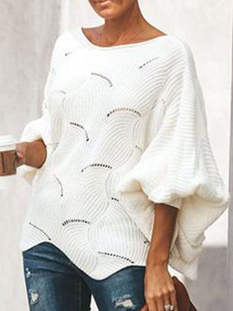 Tyk Batwing-ærme Til Kvinder Hule Mellemlang Sweater