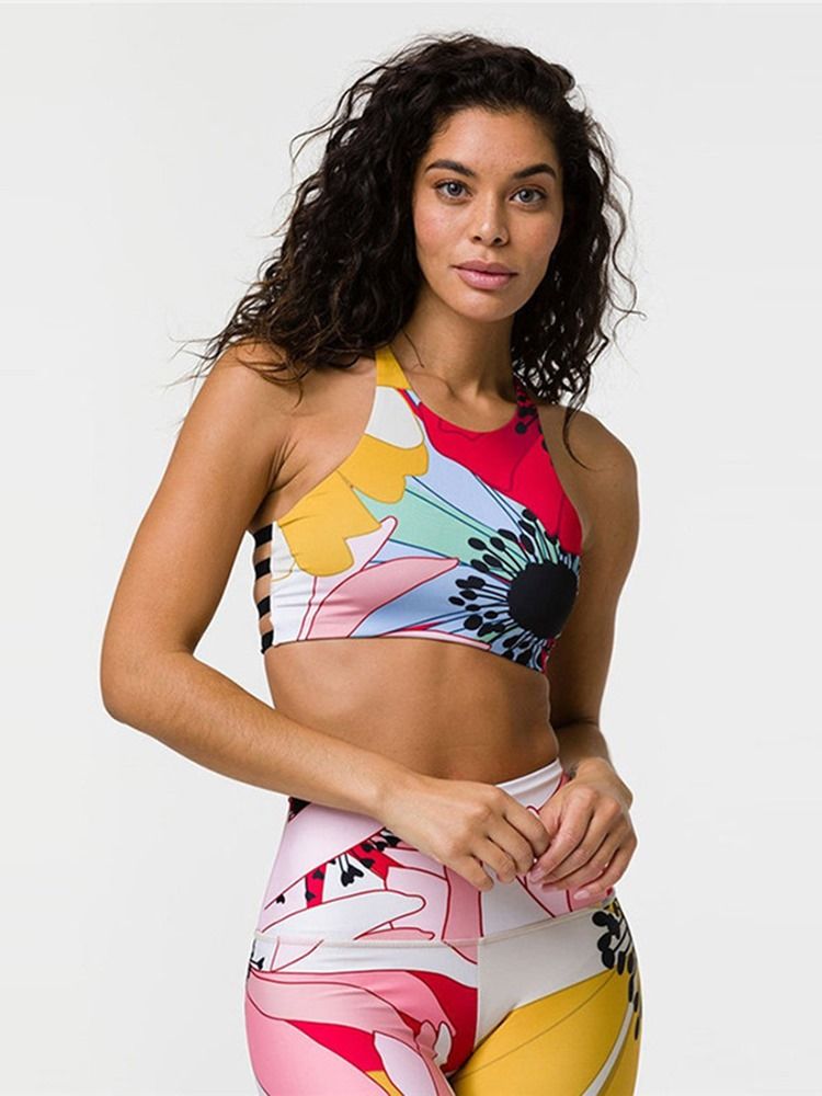 Kvinder Print Floral Pullover Running Sports Sets