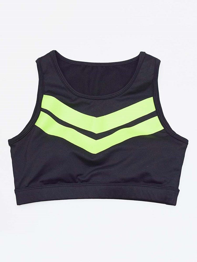 Women's Patchwork Color Block Anti-sweat Yoga Ærmeløse Sportssæt