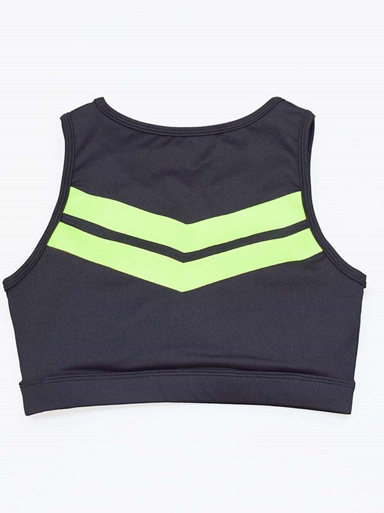 Women's Patchwork Color Block Anti-sweat Yoga Ærmeløse Sportssæt