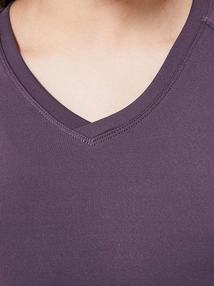 Kvinders Nylon Hurtig Tør Solid Yoga Pullover T-shirt