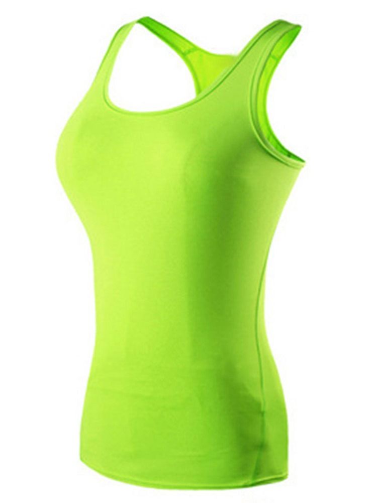 Kvinders Solid Hurtigtørrende Anti-sweat Vest Pullover Sporttoppe