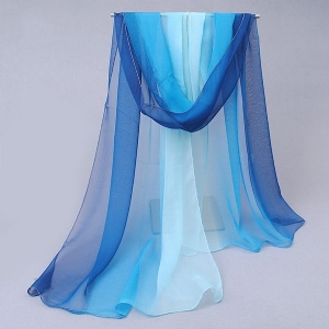 Gradient Color Chiffon Tørklæde Til Kvinder