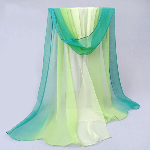 Gradient Color Chiffon Tørklæde Til Kvinder