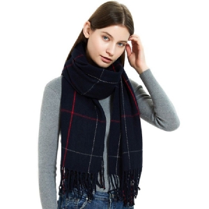 Kvinders Kvastimitation Cashmere Casual Plaid Tørklæde