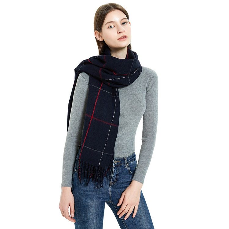 Kvinders Kvastimitation Cashmere Casual Plaid Tørklæde