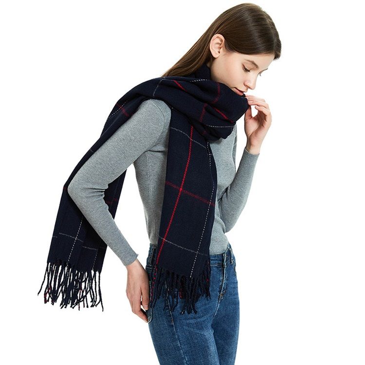 Kvinders Kvastimitation Cashmere Casual Plaid Tørklæde