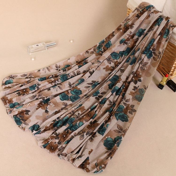 New Style Muslim Floarl Women's Scarf