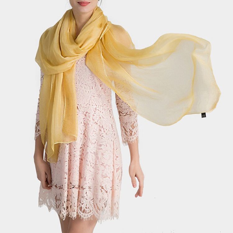 Pure Color Imitated Silk Fabric Women's Scarf