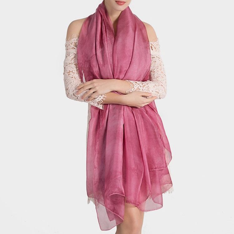 Pure Color Imitated Silk Fabric Women's Scarf