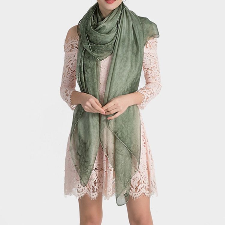 Pure Color Imitated Silk Fabric Women's Scarf