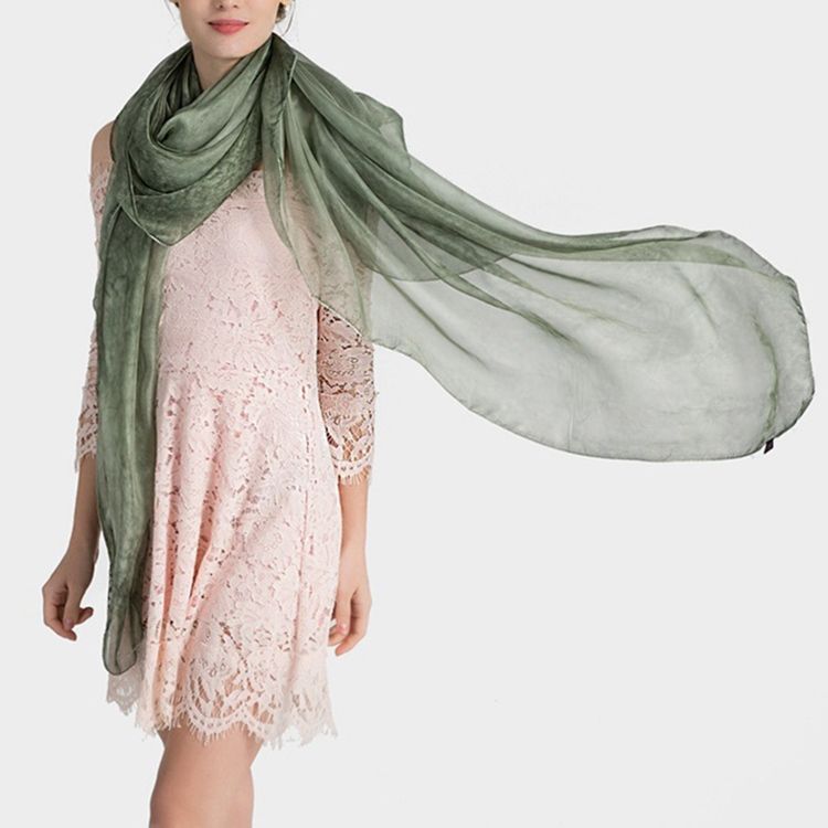 Pure Color Imitated Silk Fabric Women's Scarf