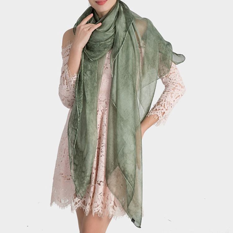 Pure Color Imitated Silk Fabric Women's Scarf