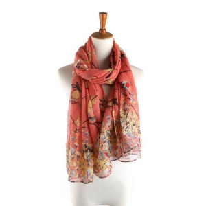 Women's Voile Vintage Print Floral Scarves