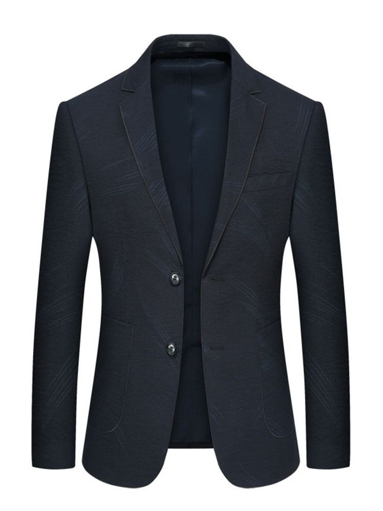 Almindelig Enkelt-breasted Notched Revers Herre Casual Blazer