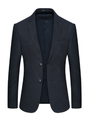 Almindelig Enkelt-breasted Notched Revers Herre Casual Blazer