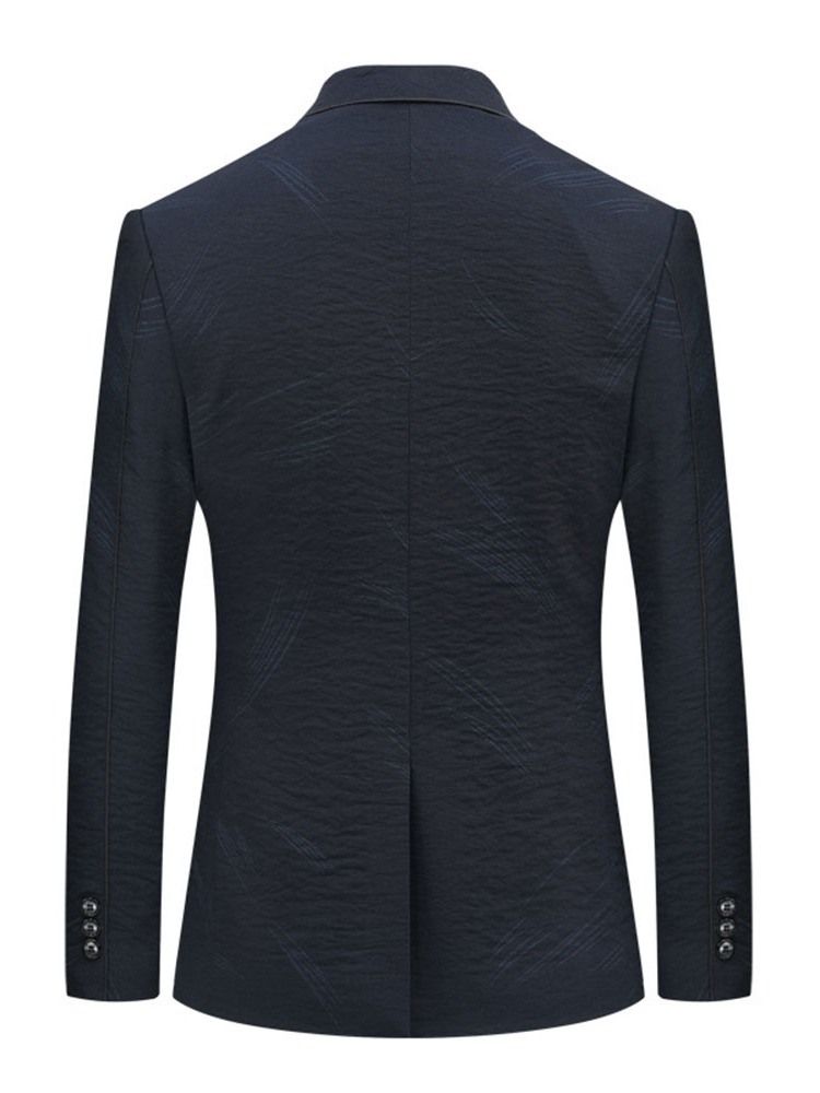 Almindelig Enkelt-breasted Notched Revers Herre Casual Blazer