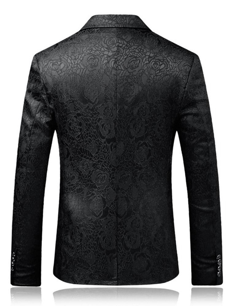 Floral Printed One Button Slim Mens Casual Ball Blazer