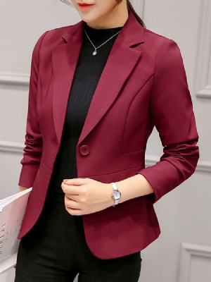 Kvinders Almindelig En Knap Langærmet Standard Fall Casual Blazer