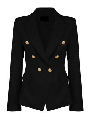 Kvinders Knap Dobbeltbryst Almindelig Blazer