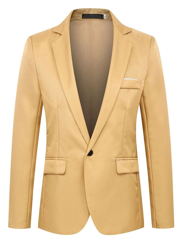 Notched Lapel Ol Button Herre Fritids Blazer