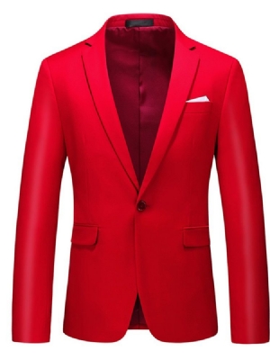 Notched Lapel Slim One Blazer Til Mænd