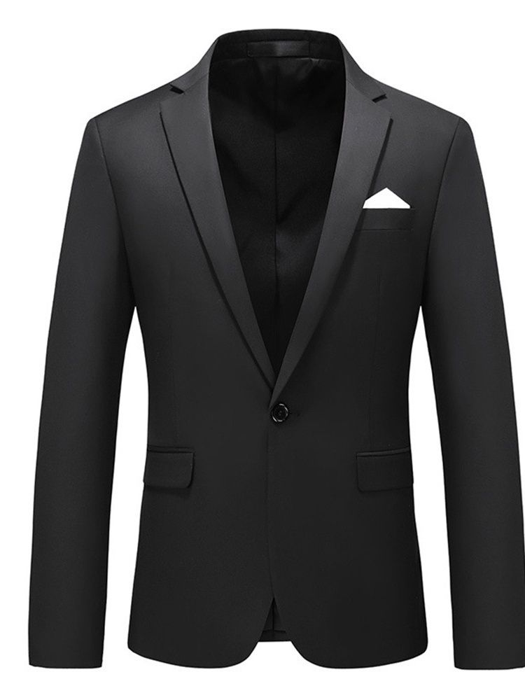 Notched Lapel Slim One Blazer Til Mænd