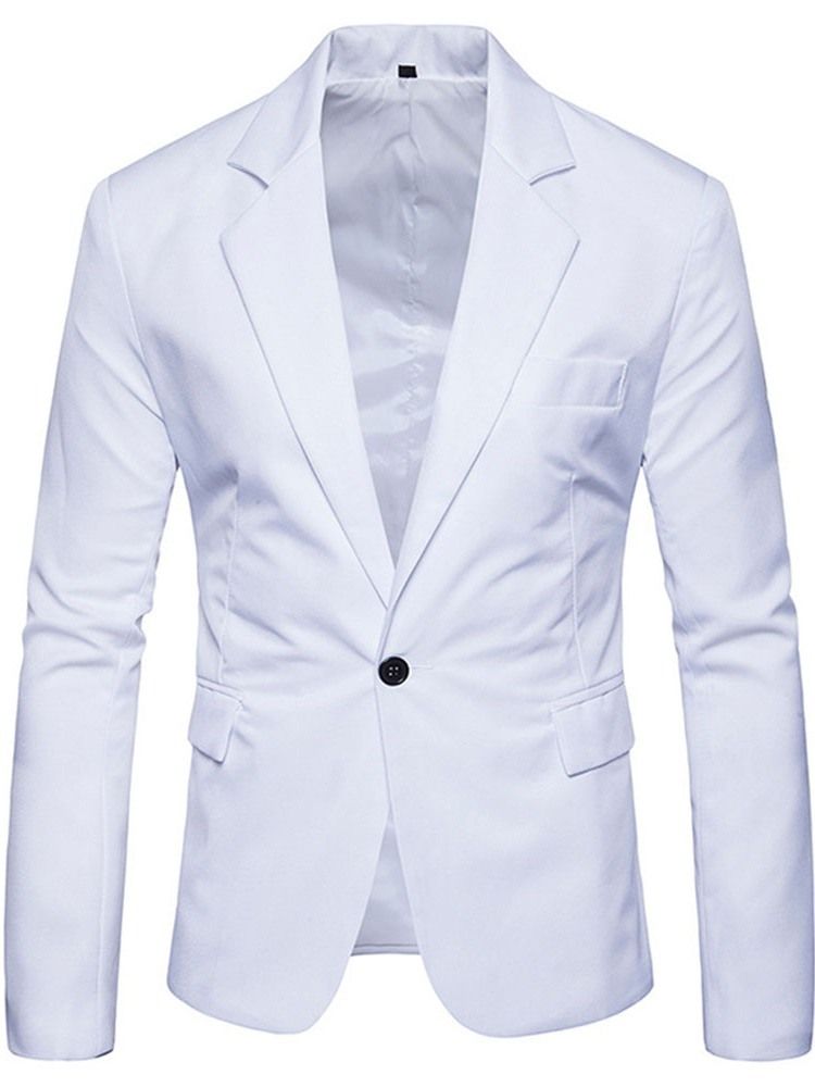 Notched Lapel Slim One Button Men's Leisure Blazer