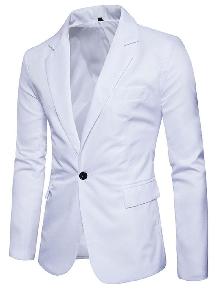 Notched Lapel Slim One Button Men's Leisure Blazer