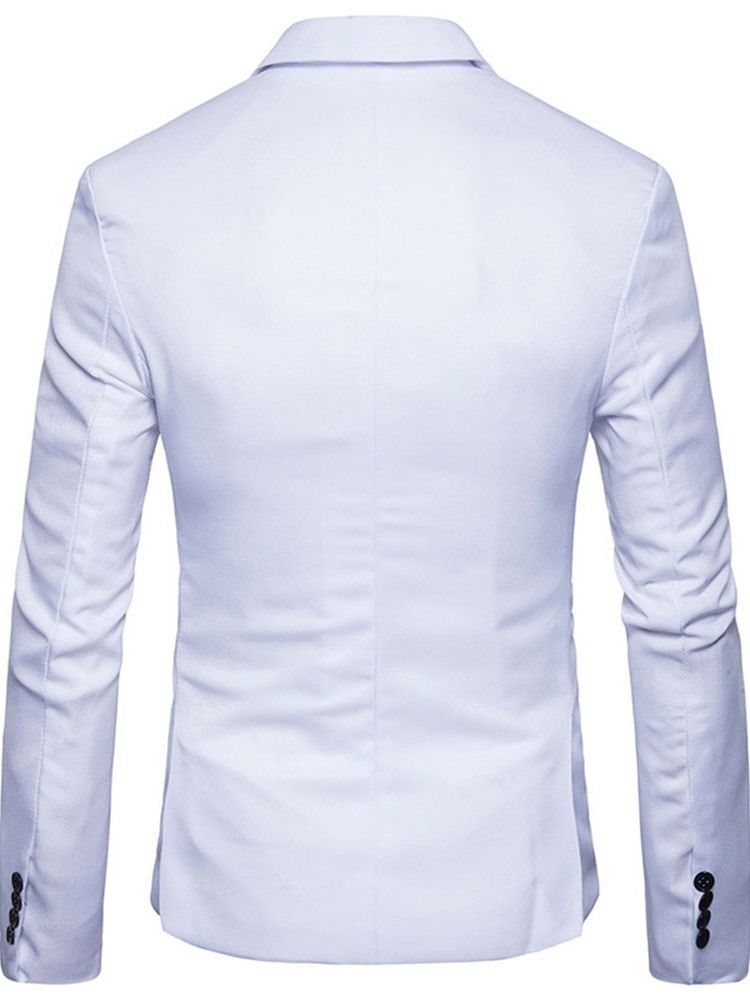 Notched Lapel Slim One Button Men's Leisure Blazer