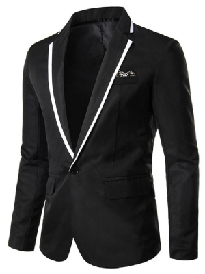 Notched Revers One Button Men's Leisure Blazer