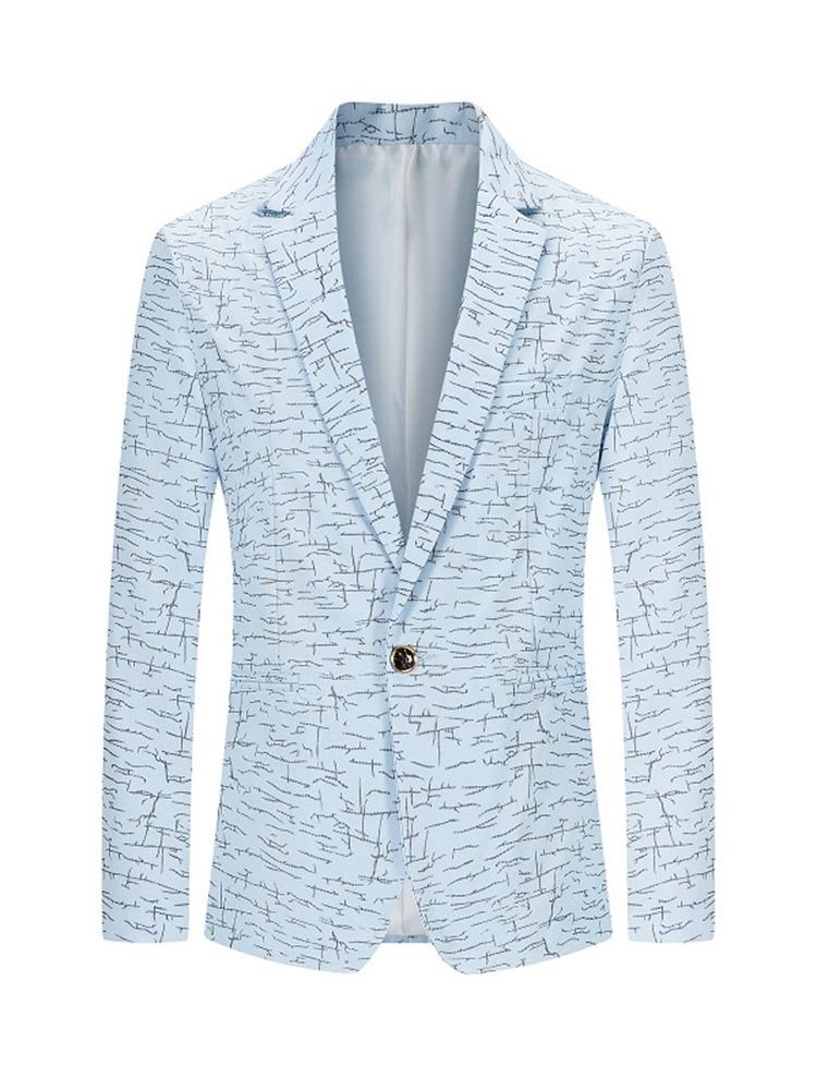 Notched Revers Print Herre Casual Fritids Blazer