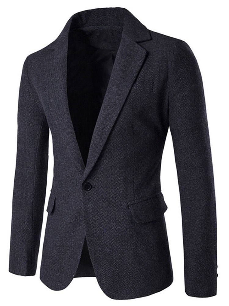 Notched Revers Slim Slim Blazer Til Mænd