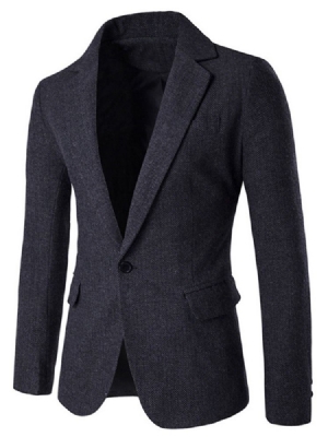 Notched Revers Slim Slim Blazer Til Mænd