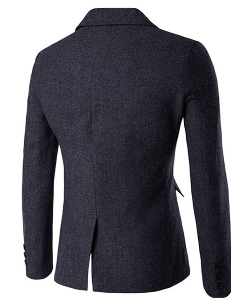 Notched Revers Slim Slim Blazer Til Mænd