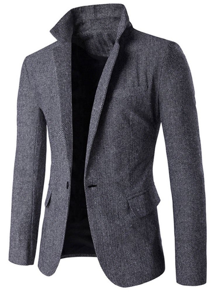 Notched Revers Slim Slim Blazer Til Mænd