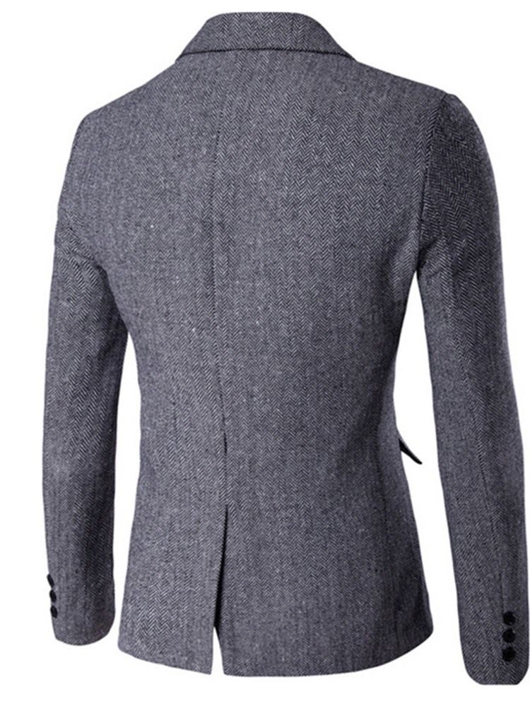 Notched Revers Slim Slim Blazer Til Mænd