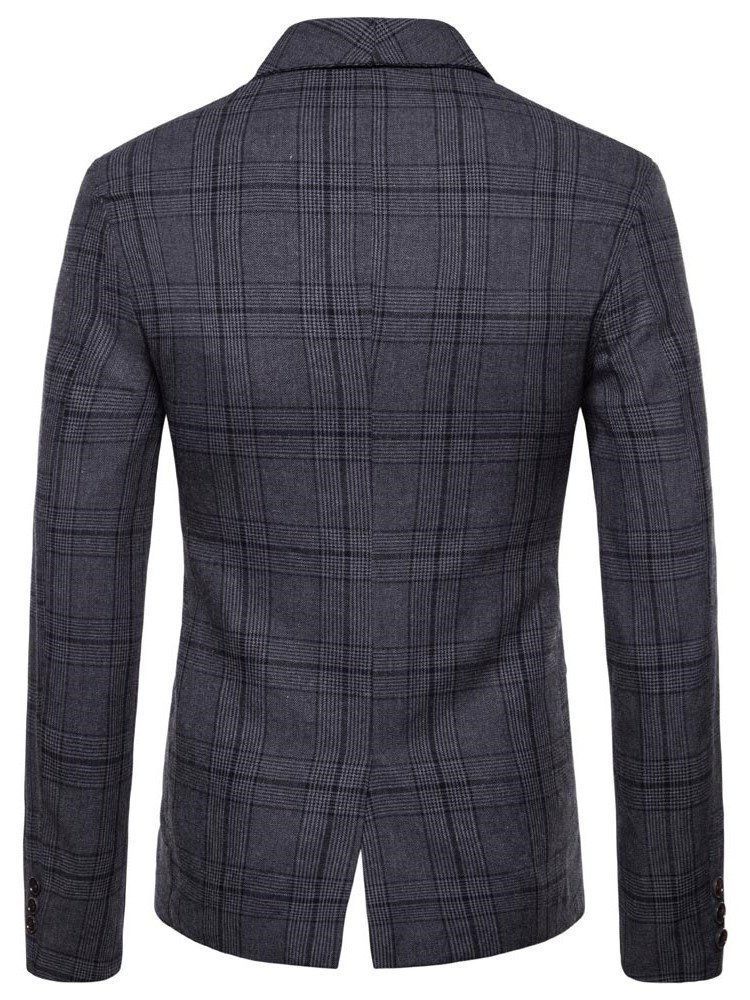 Plaid Double-breasted Herre Casual Blazer