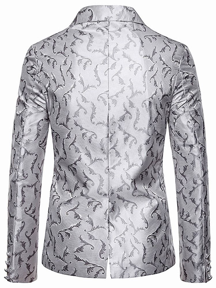 Print Single-breasted Men's Blazer Til Fritid