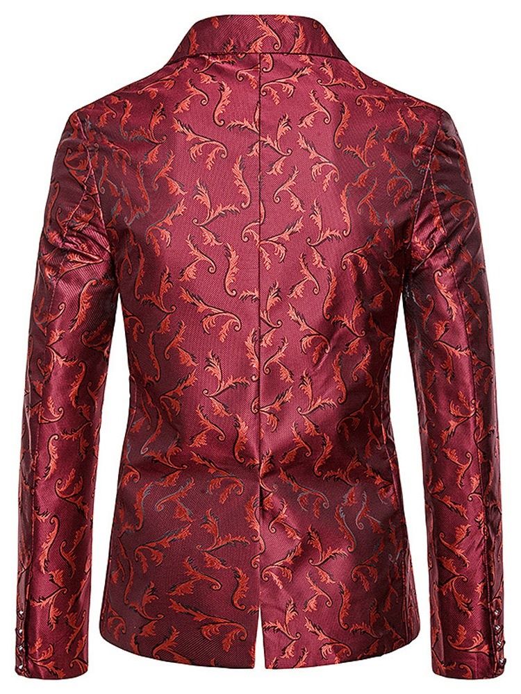 Print Single-breasted Men's Blazer Til Fritid