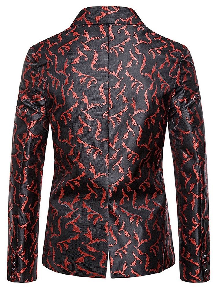 Print Single-breasted Men's Blazer Til Fritid