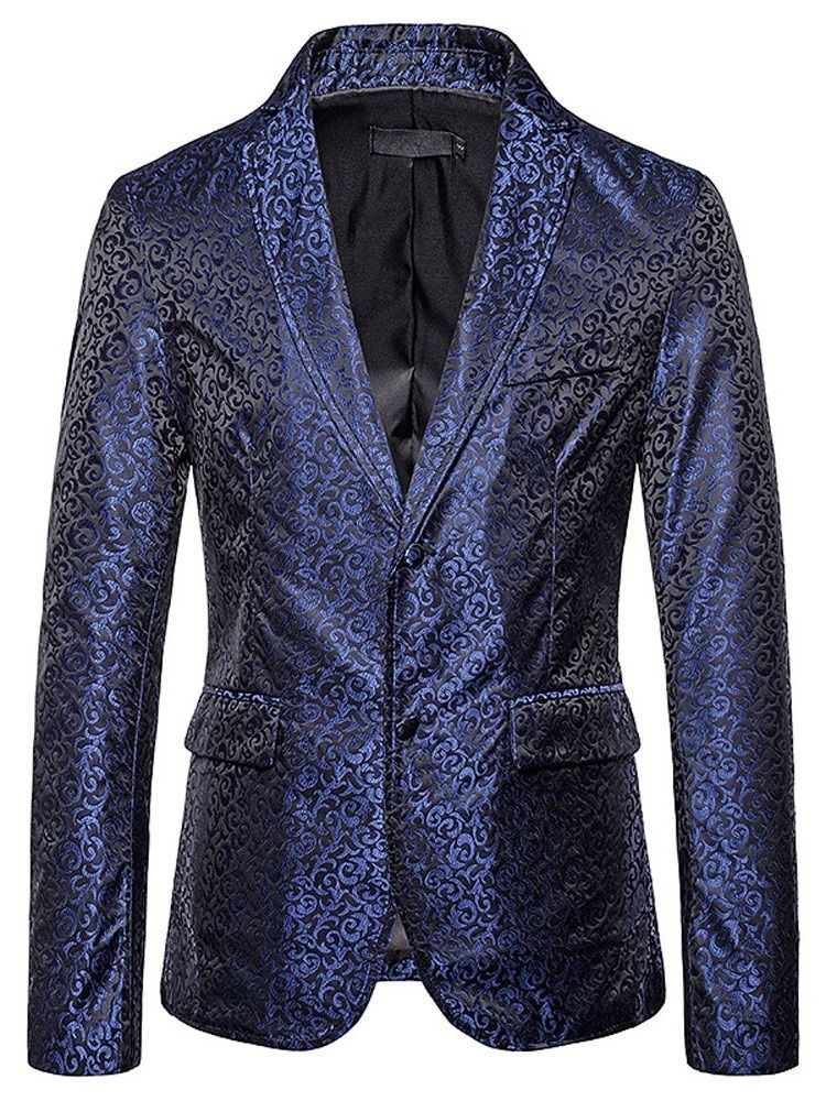 Single-breasted Loose Print Herre Fritidsblazer