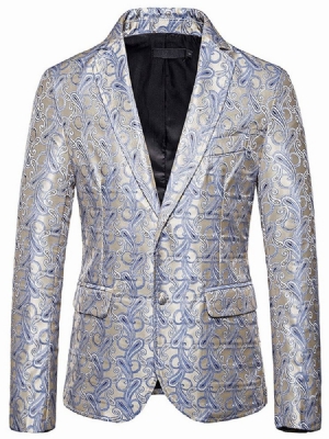 Single-breasted Print Casual Herre Fritids Blazer