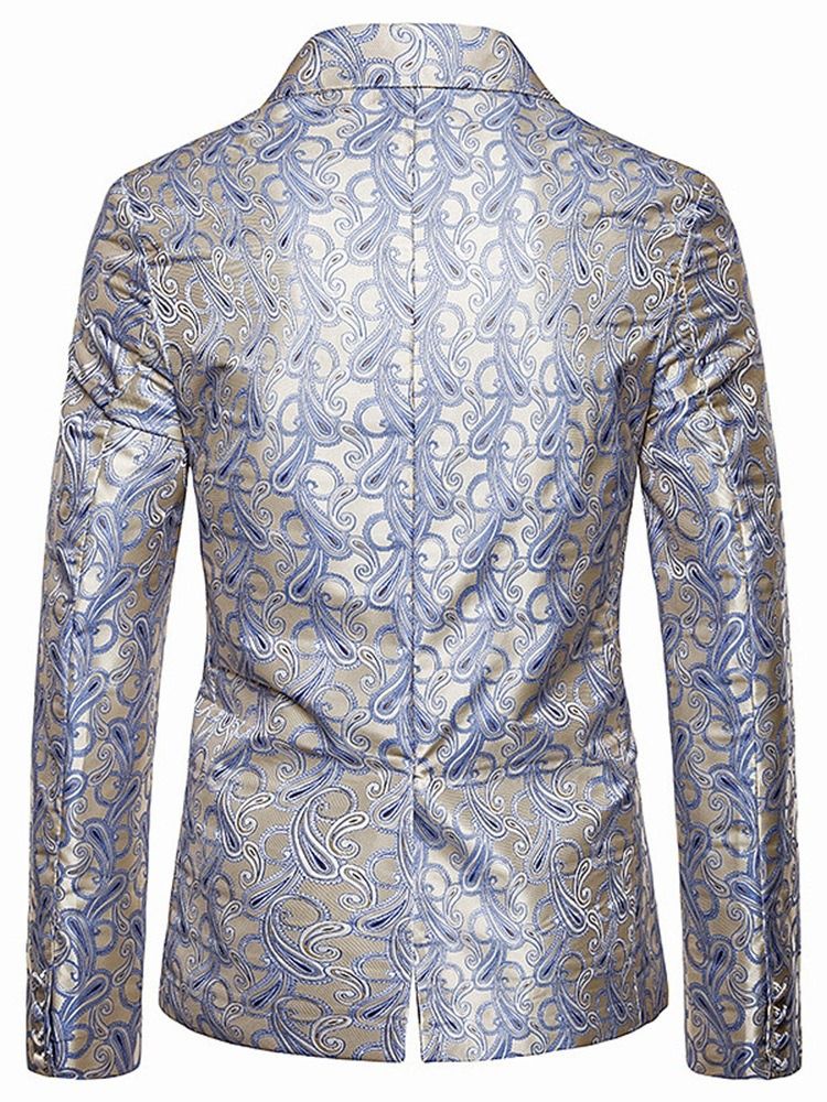 Single-breasted Print Casual Herre Fritids Blazer