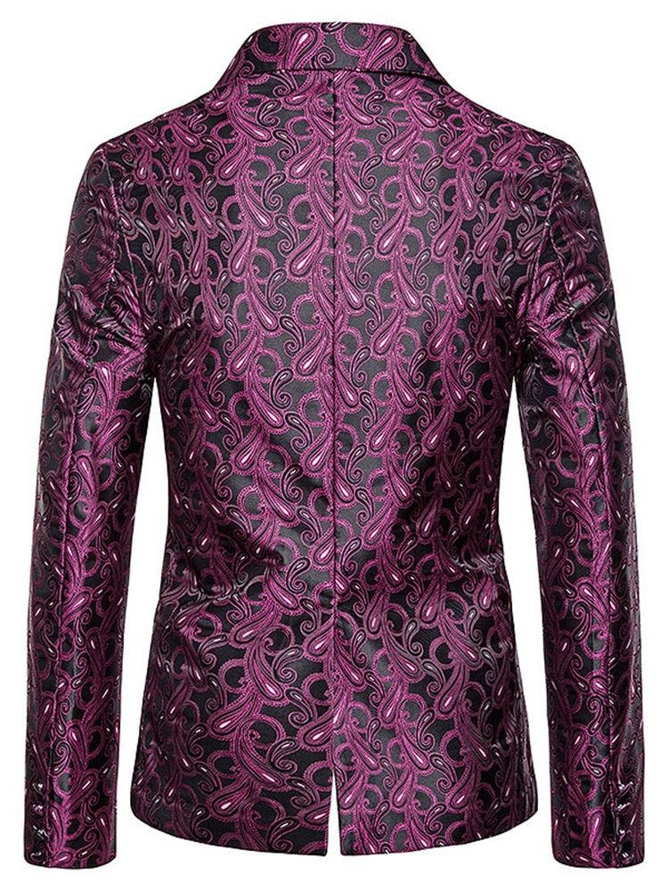 Single-breasted Print Casual Herre Fritids Blazer