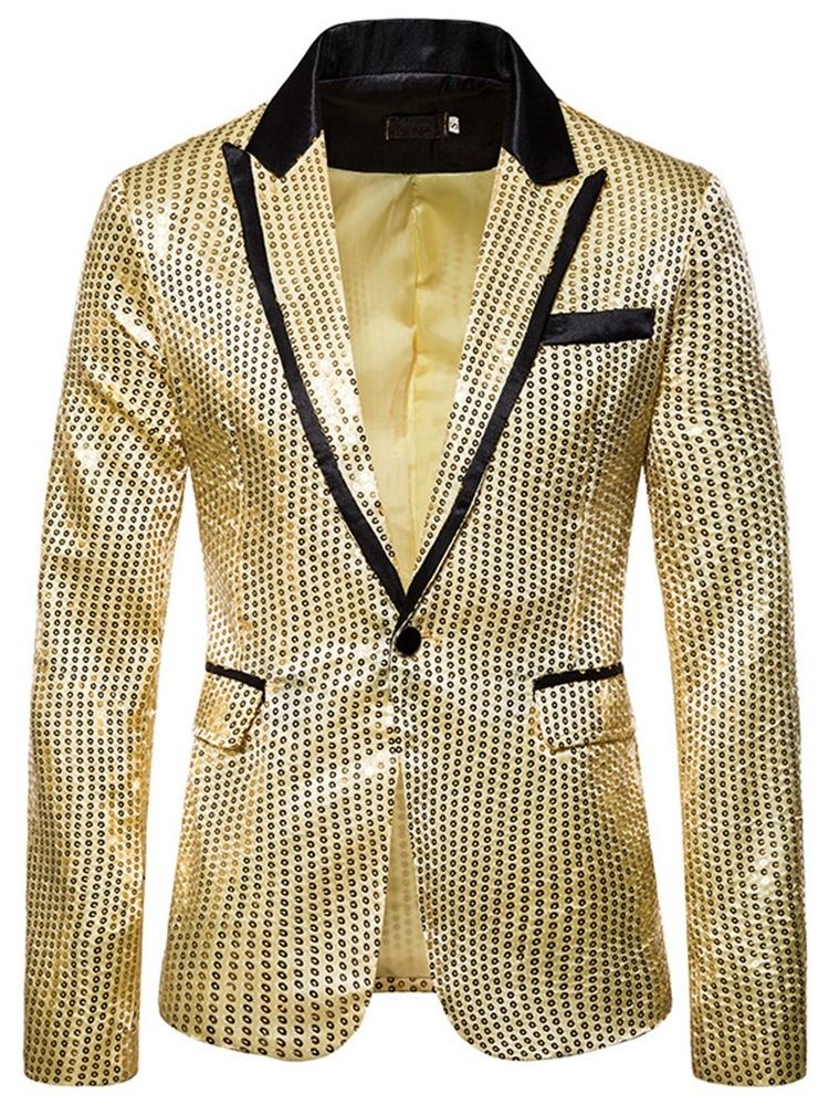 Slim Color Block One Button Herre Fritidsblazer