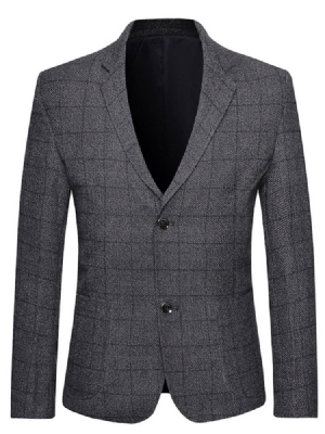 Slim Single-breasted Notched Revers Blazer Til Mænd