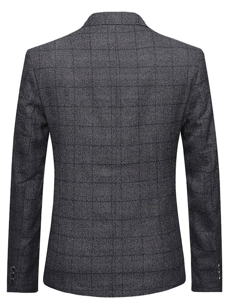 Slim Single-breasted Notched Revers Blazer Til Mænd